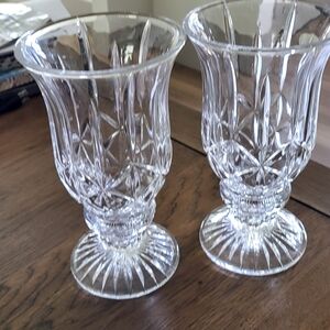 Crystal Glass Candle Holders - Set of 2
